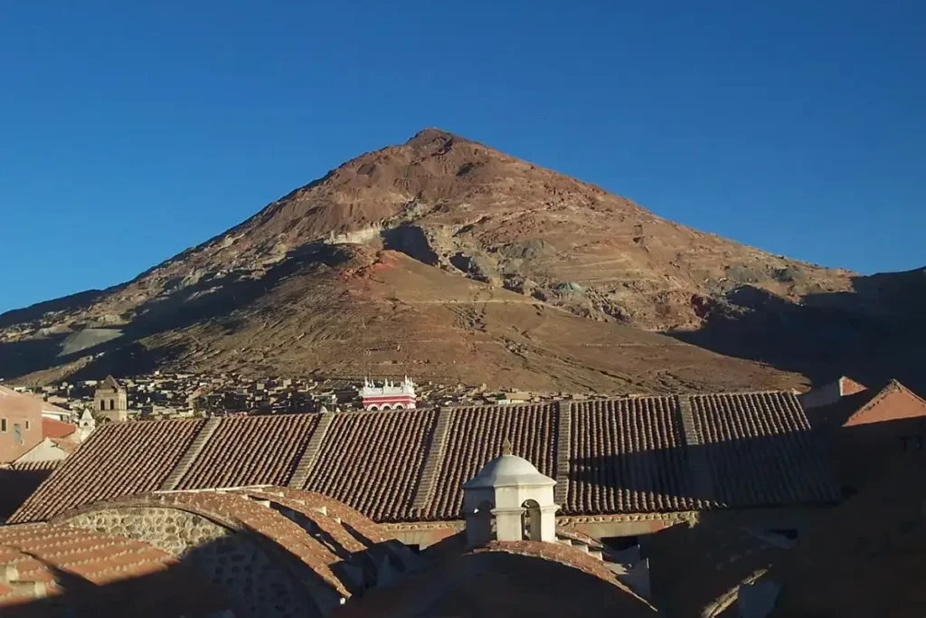 Cerro Rico, the silver mountain above Potosí, Bolivia
